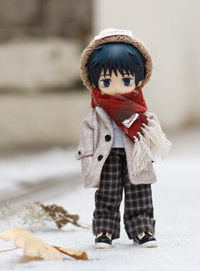 ob11P911英伦风阿巳2娃衣毛呢子大衣外套大衣娃衣服12bjd素体粘土