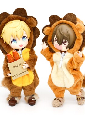 ob11娃衣阿巳2.0狮子家居服睡衣头套装12分bjd娃娃衣服关节素体