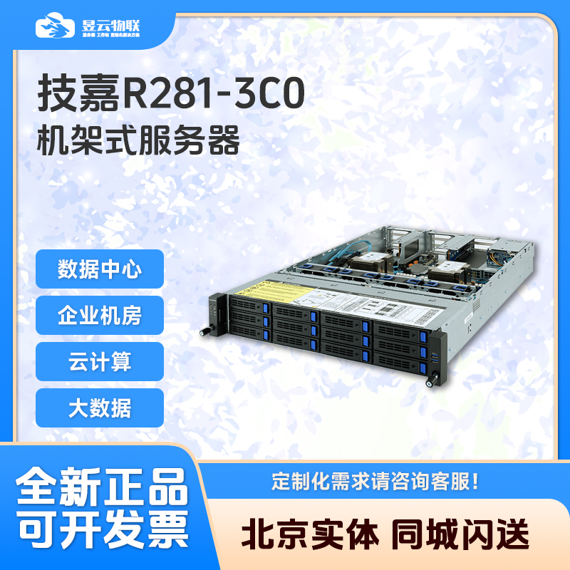 技嘉R281-3C0服务器 双LGA3647支持Xeon 24*DIMM插槽 可定制整机