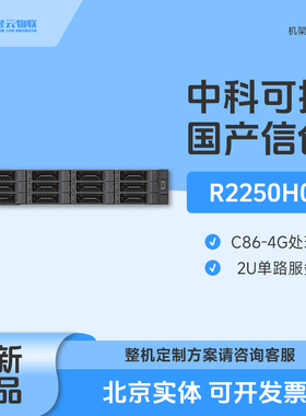 中科可控R2250H0 2U国产信创服务器 含海光3490 CPU 整机按需定制