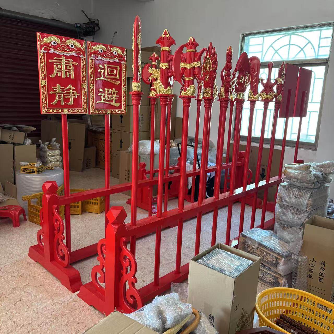 十八兵器实木雕刻工艺落地刀剑架