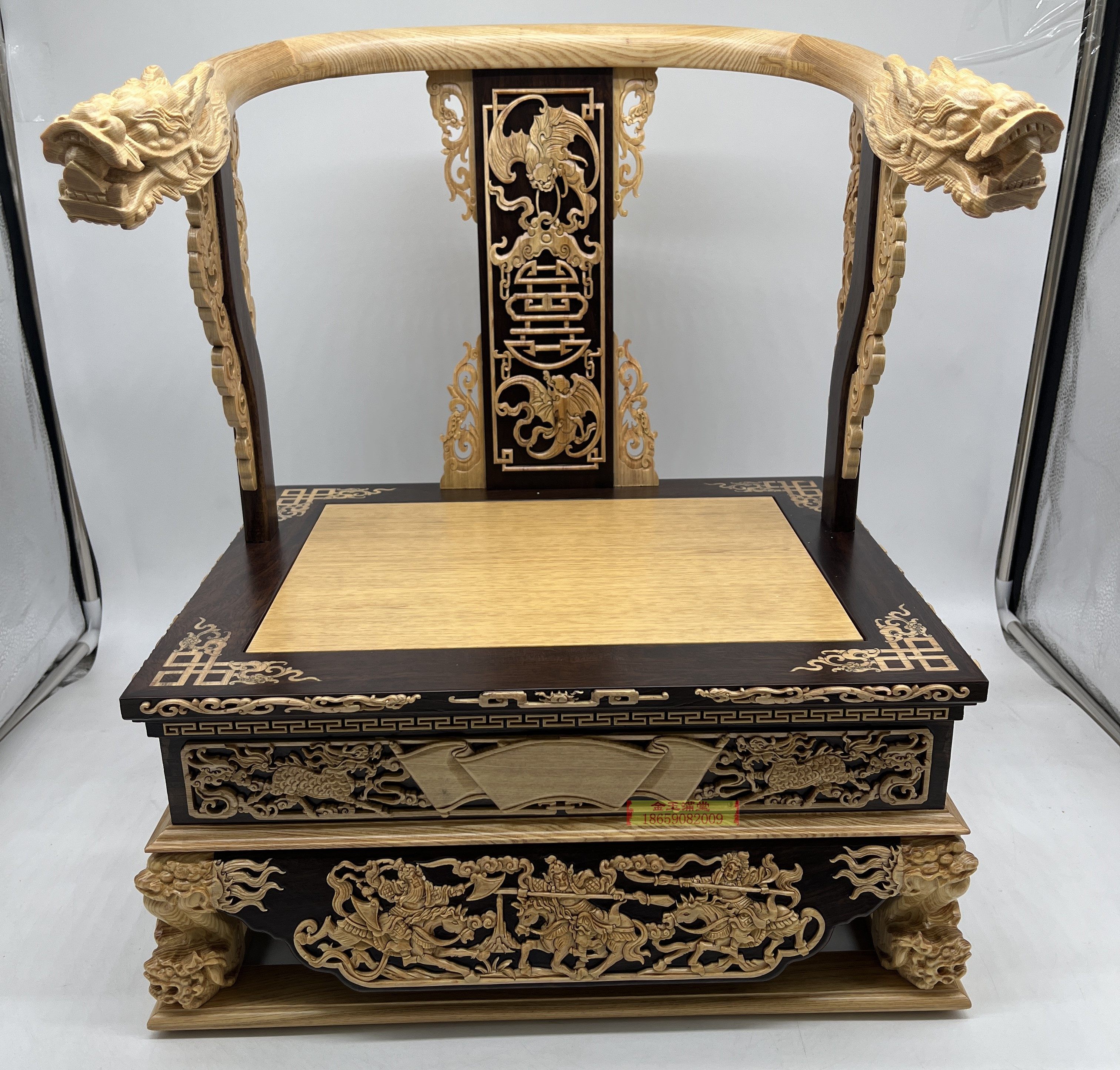 黑檀木神明文椅茄苳入佛椅高档神椅木雕工艺品神像座椅佛具黑檀入