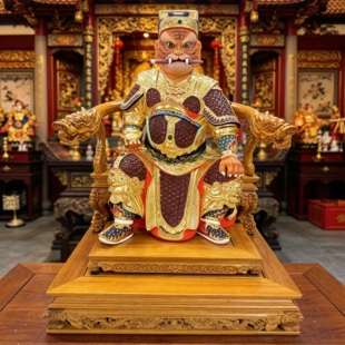 虎爷公虎将军虎元帅脱身16寸金身虎神招财虎咬笔托元宝活眼香樟木