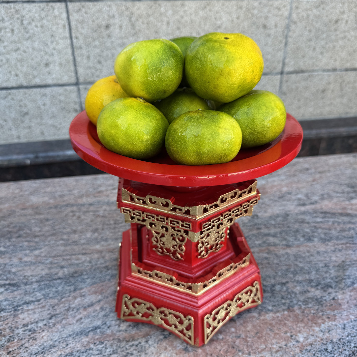 实木雕花果盘供盘精品供奉贡品供佛财神佛具玄关摆件宴王神明用品