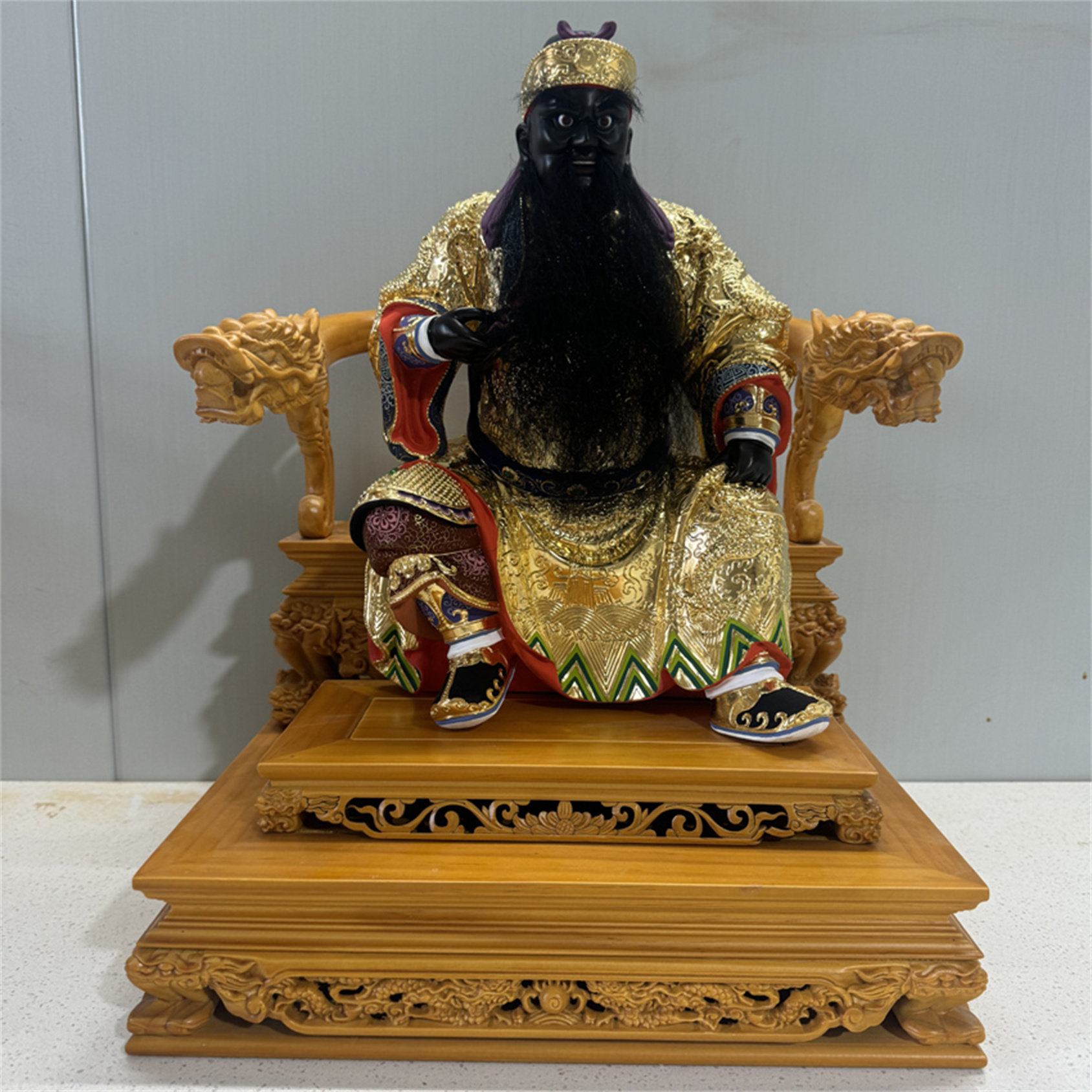 池王脱身12寸池府王爷一尺金身代天巡守樟木雕刻漆线工艺五府千岁