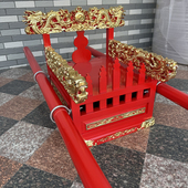 双人轿巡逻辇轿仙家两人抬轿游神2人抬神撵神轿小型轿子木雕工艺