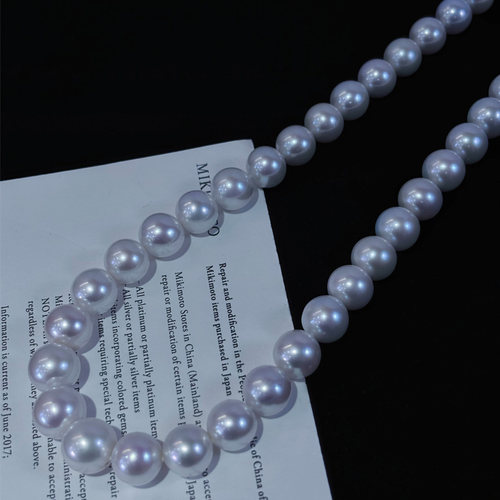 高亮泽正圆爱迪生淡水大珍珠项链