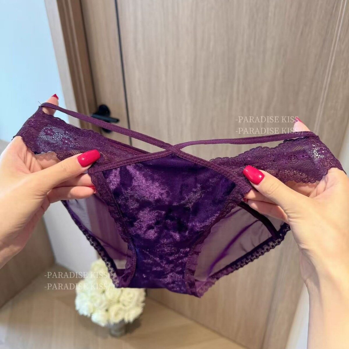 紫黛心事~性感蕾丝内裤女士低腰纯欲透气纯棉档舒适三角裤女生