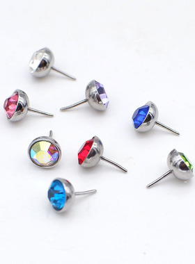 F136钛合金/钛钢包钻插针唇钉鼻钉钻头替换头耳钉备用头饰品配件