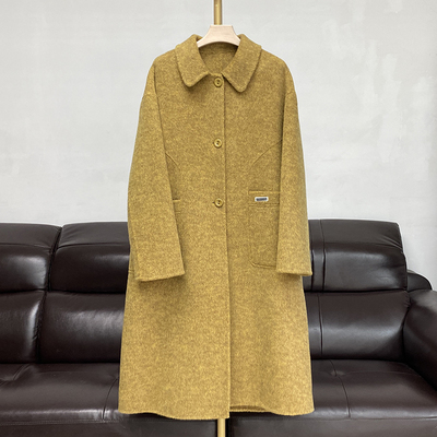 双面羊绒大衣女中长款宽松呢外套