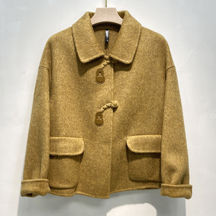 短款双面羊绒大衣女小个子宽松百搭2025秋冬新款高端羊毛呢子外套