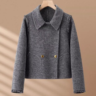 短款羊毛呢子外套女秋冬新款小个子双面羊绒大衣时尚宽松洋气百搭