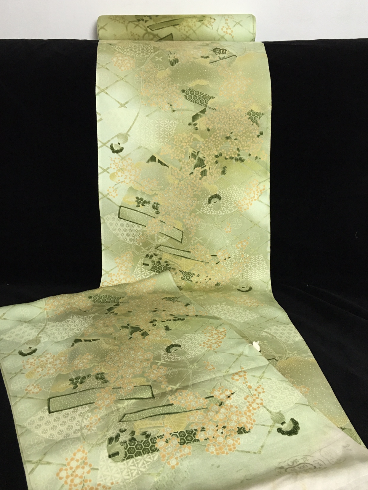 幽人梅谷|日本正绢小纹反物正娟布料真丝旗袍汉服口金娃衣面料