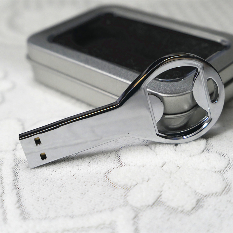 创意开瓶器64gb金属银色闪存优盘