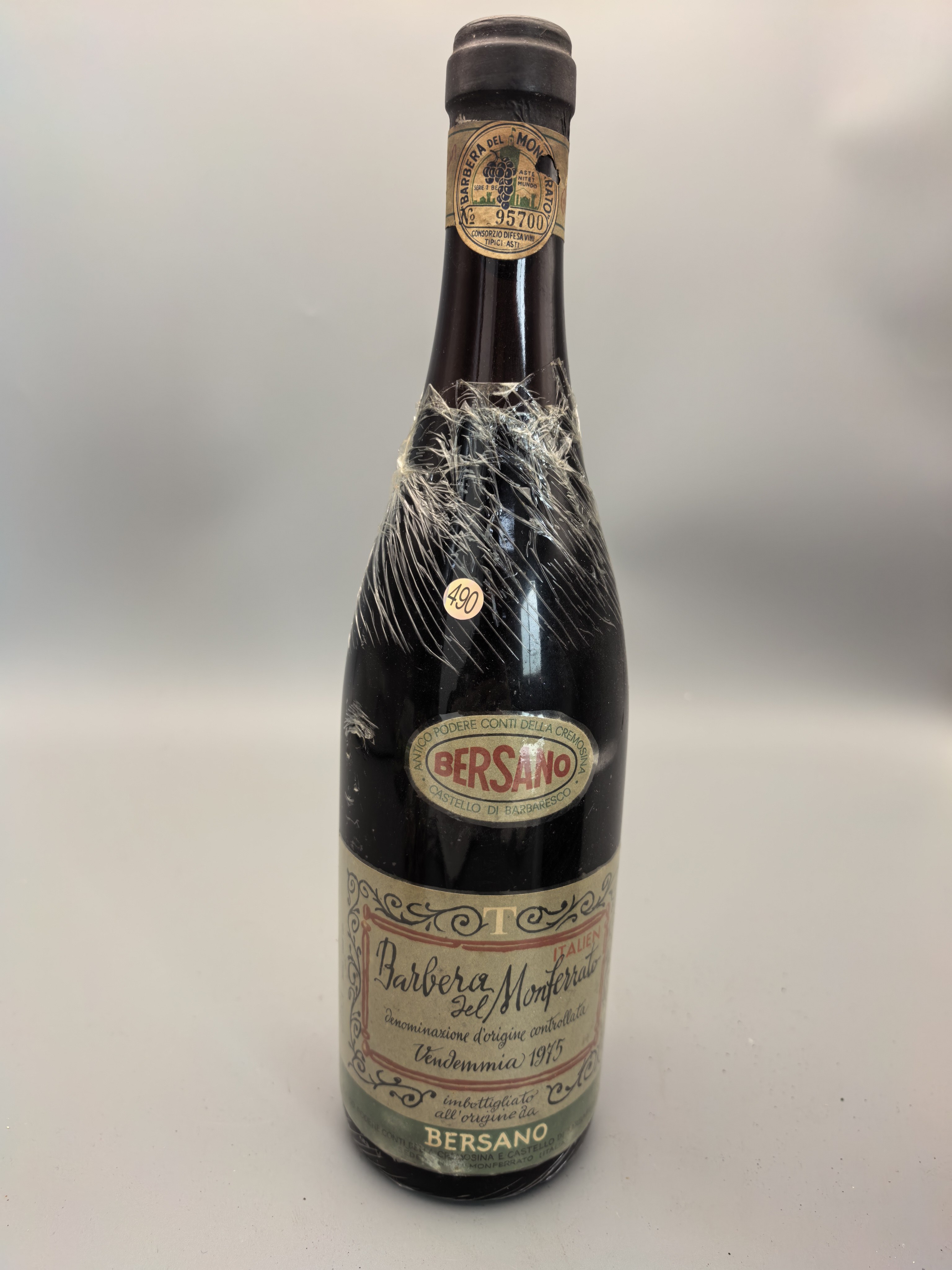 1975年意大利皮埃蒙特蒙费拉托贝尔萨诺酒庄巴贝拉干红葡萄酒490