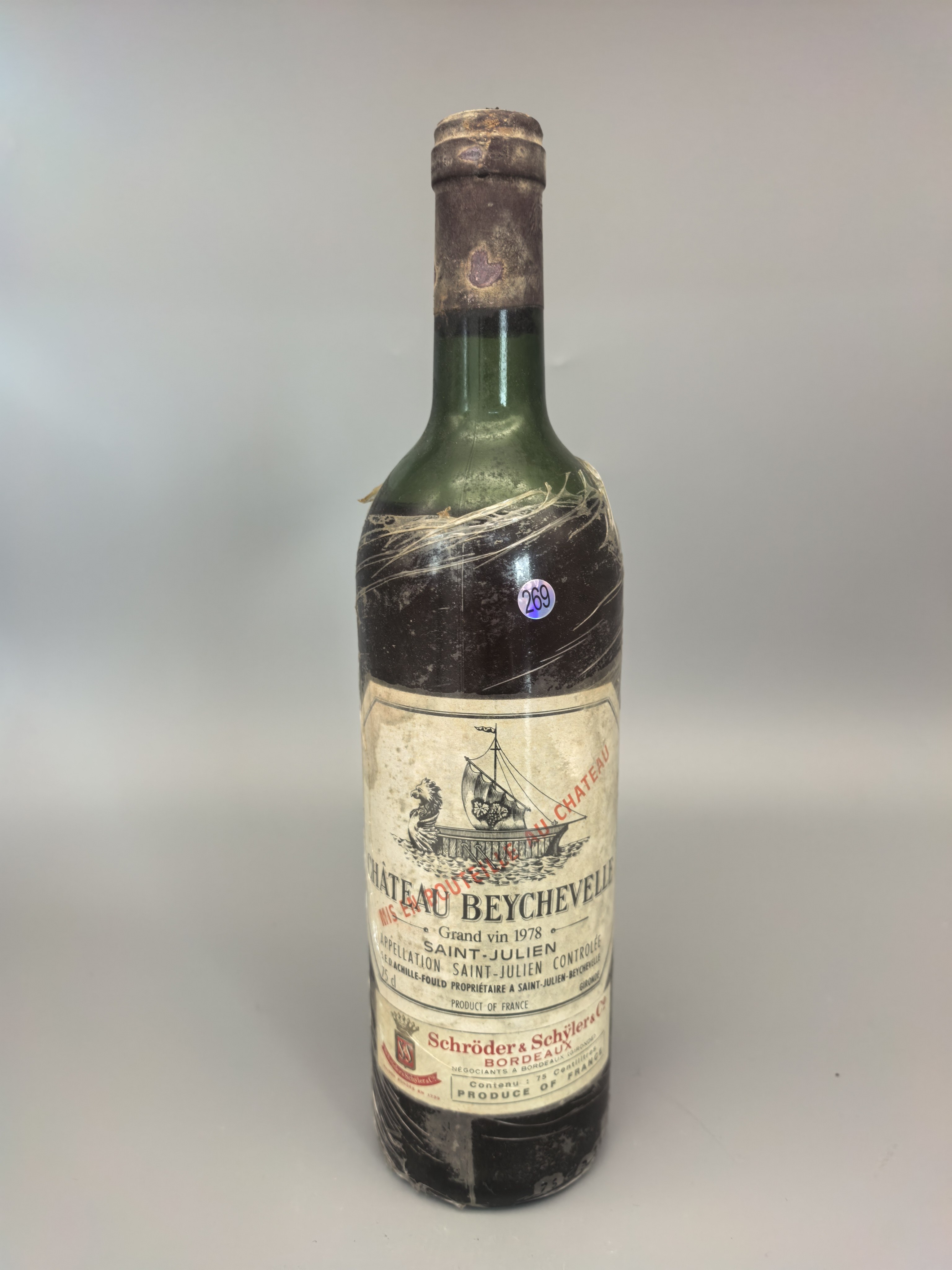 法国4级名在龙船庄园1978年葡萄酒Château Beychevelle