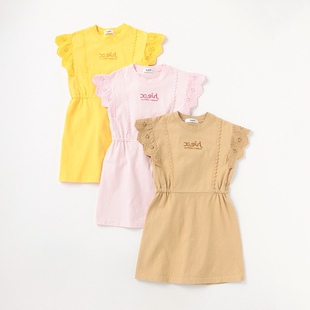 日本高端潮牌Xgirl 刺绣花边全棉柔软舒适吸汗T恤连衣裙女童新款