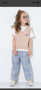 日本高端潮牌Xgirl 全棉T恤马夹背心两件套童装新款