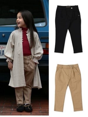 原单小众贵牌quoti use fith斜扣高弹力长裤亲子春秋中性款童装