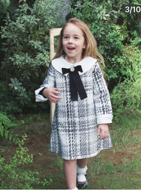 出口日本贵牌女童连衣裙秋冬装新款rora小香风裙子礼服公主裙童装