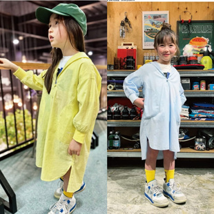 小众贵牌quoti use fith全棉 GC 水手海军领衬衫款连衣裙女童秋