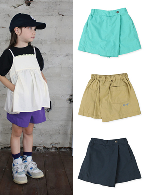 出口日本贵牌Fith副牌G C全棉不规则裙裤短裤亲子款