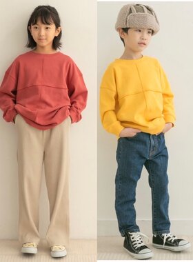 日本小众高端品牌doors全棉毛圈柔软圆领卫衣长䄂t恤男女童装中性