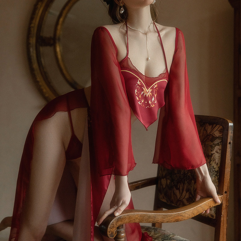 网纱透明凤舞古风肚兜宠妃睡衣