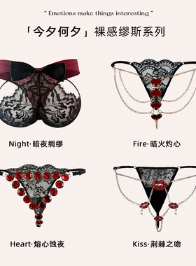 「今夕何夕」*裸感缪斯系列 圣诞美腰细带性感勾人内裤限定套盒