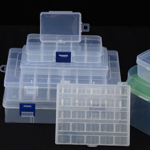 居家塑料透明耳钉缝纫配件收纳盒
