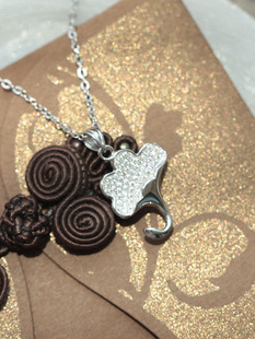 满钻闪亮 银杏叶 通体S925纯银项链镀白金不变色密镶锆石女友礼物