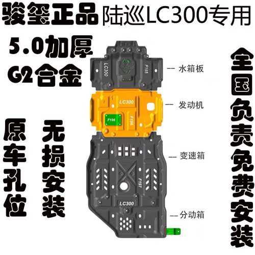 骏玺丰田陆巡LC300底盘护板合金