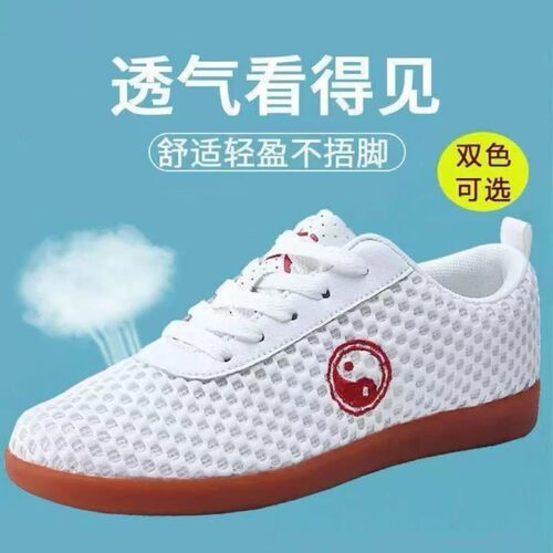 江雨飞夏季网布透气太极鞋男女同款牛筋底武术鞋柔软透气不臭脚