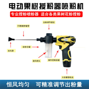 电动授粉器喷粉神器杏桃苹果梨树猕猴桃罗汉果果树花粉果树授粉器