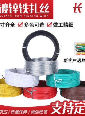新款绑扎带包塑铁丝软扎线手工扎丝园艺100米整卷电源线扎丝白色