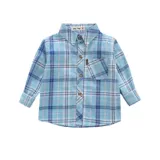 Осенняя тонкая хлопковая детская рубашка для мальчиков