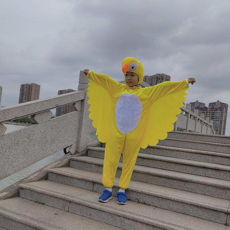 新款鹦鹉演出服动物卡通小鸟造型幼儿学生舞台角色亲子老鹰表演服