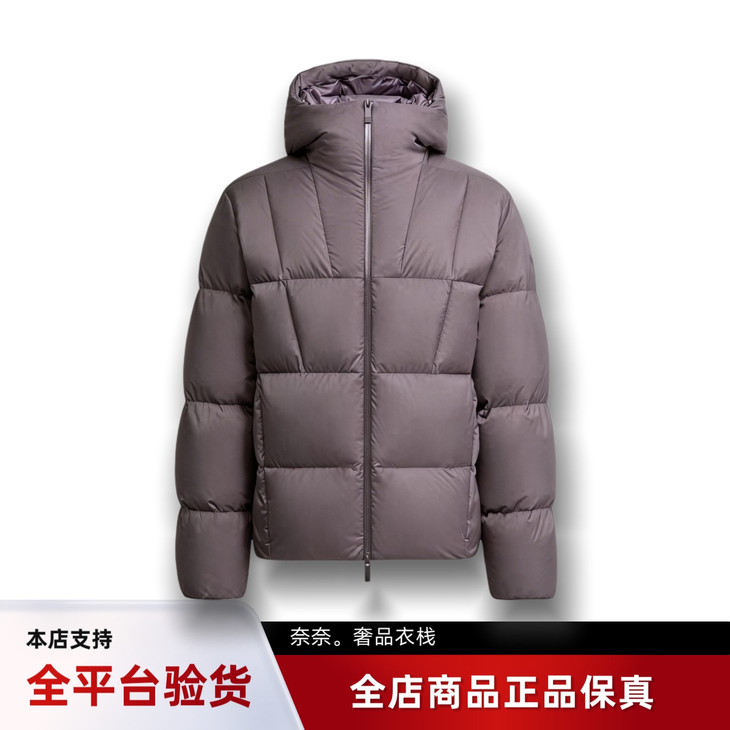 代购蒙口Fusain黑标连帽哑光短款羽绒服鹅绒男款户外夹克外套