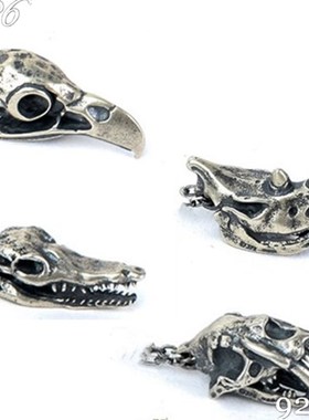 纯银老鹰动物骷髅头学生吊坠项链