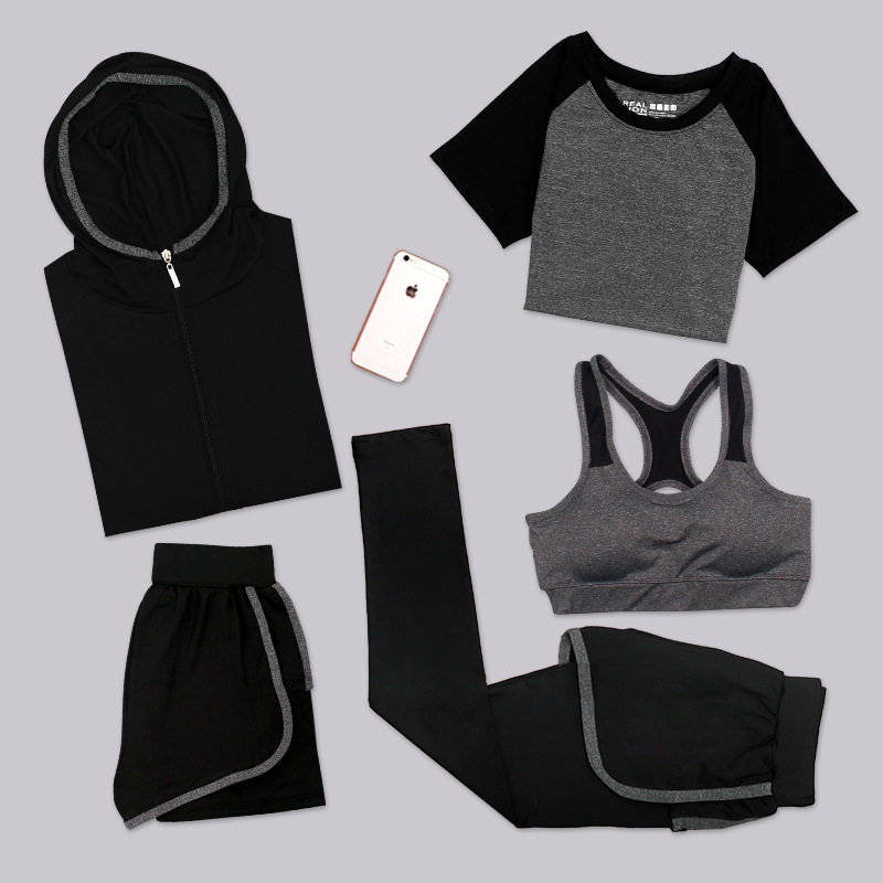 spring and autumn run Sports suit Gym motion Tights Five-piece Quick drying yoga Show thin suitin the Sports/Yoga/Fitness/Fans supplies , Yoga , Yoga clothes  category - from Buy2taobao.com to provide professional Taobao agent buy service