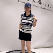 女装 加大码 休闲百搭减龄学院风条纹针织衫 1367芮娜依莲初夏新品