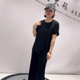 女装 上衣加大码 醋酸面料简洁大方百搭短袖 1725芮娜依莲初夏新品