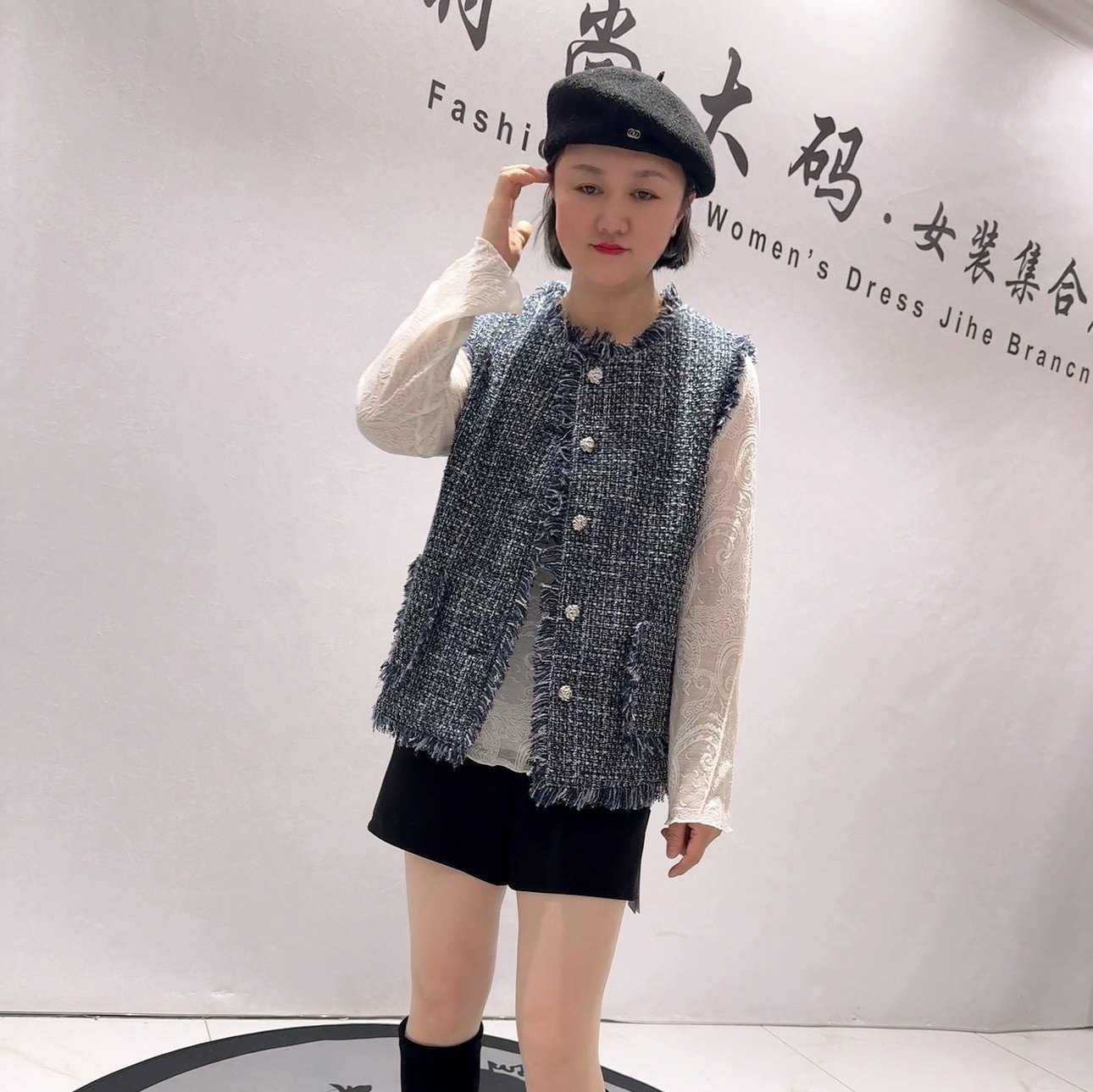 7518针丝缘子汇春款新品洋气女人味气质小香风时尚马甲加大码女装,女装/女士精品,大码内搭,淘宝优惠券,粉丝福利购,淘宝优惠卷