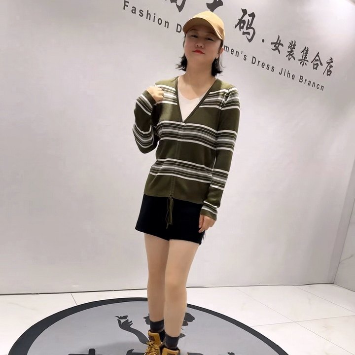 1109女权贵族春款新品潮牌减龄简约百搭设计感针织衫加大码女装