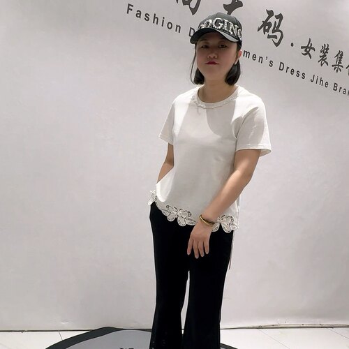 3988女权贵族夏款新品镂空蝴蝶底边设计重工衣领气质衫加大码女装