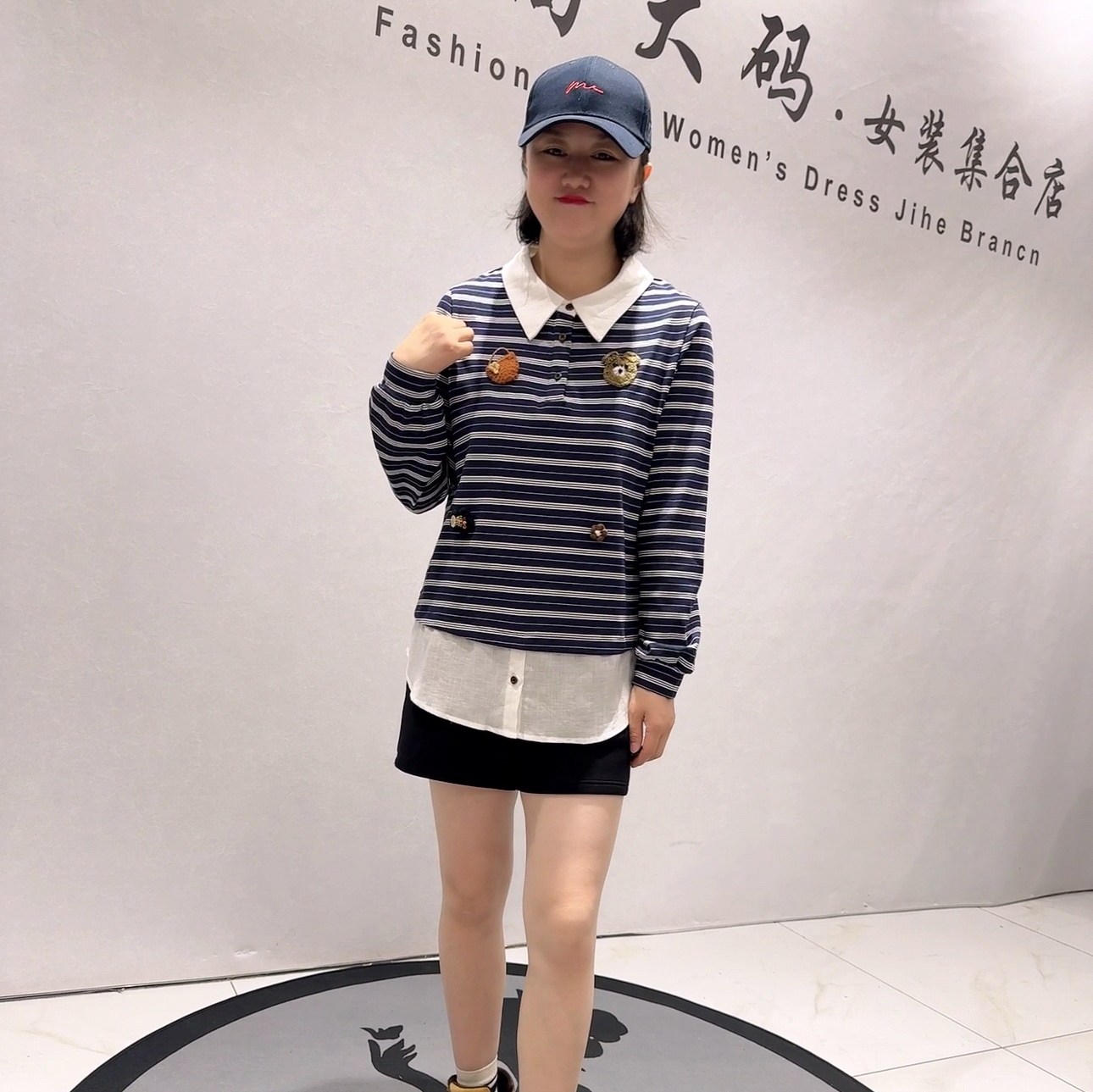 1231女权贵族春款新品水洗面料时尚百搭条纹减龄衫加大码女装