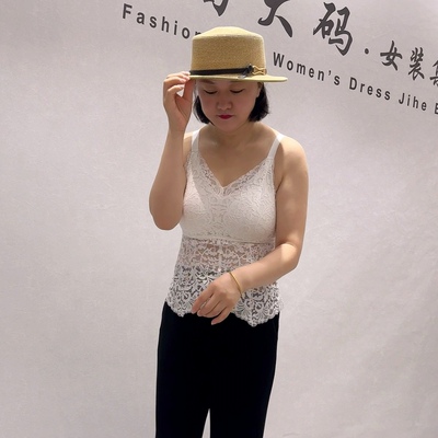 2660芮娜依莲夏款新品百搭蕾丝美背打底内衣吊带背心加大码女装