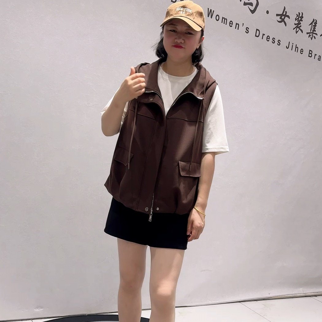 3058蓝鲸之吻年货春款新品蛋形遮肉显瘦百搭连帽马甲加大码女装,女装/女士精品,大码内搭,淘宝优惠券,粉丝福利购,淘宝优惠卷