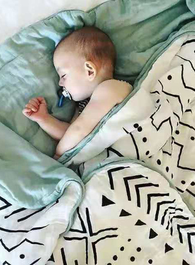 宝宝夏季四层盖被夏凉被毯子纱布竹棉八层夏凉毯婴儿抱毯抱被