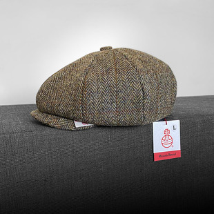 harristweed帽英国进口帽子鸭舌帽女复古八角帽男秋冬保暖贝雷帽